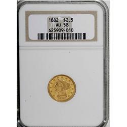 1882 $2 1/2 AU58 NGC