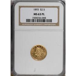 1893 $2 1/2 Prooflike MS63 NGC
