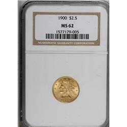 1900 $2 1/2 MS62 NGC
