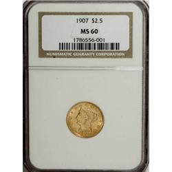 1907 $2 1/2 MS60 NGC