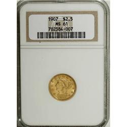 1907 $2 1/2 MS61 NGC