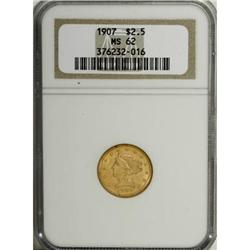 1907 $2 1/2 MS62 NGC