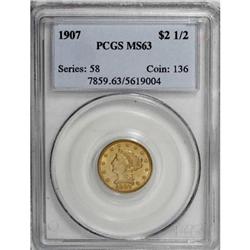 1907 $2 1/2 MS63 PCGS