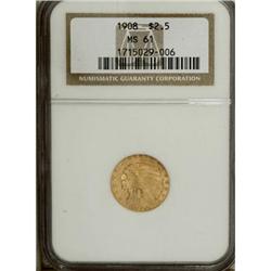 1908 $2 1/2 MS61 NGC
