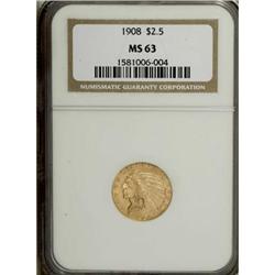 1908 $2 1/2 MS63 NGC