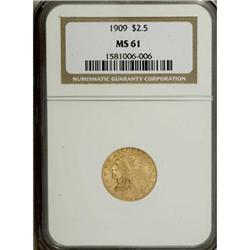 1909 $2 1/2 MS61 NGC