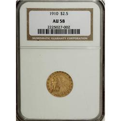 1910 $2 1/2 AU58 NGC