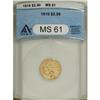1910 $2 1/2 MS61 ANACS