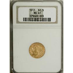 1911 $2 1/2 MS61 NGC