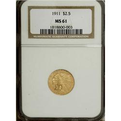 1911 $2 1/2 MS61 NGC