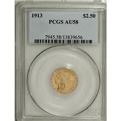 1913 $2 1/2 AU58 PCGS