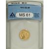 Image 1 : 1913 $2 1/2 MS61 ANACS