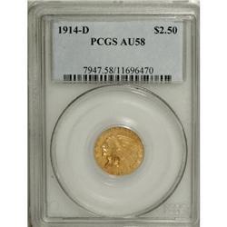 1914-D $2 1/2 AU58 PCGS