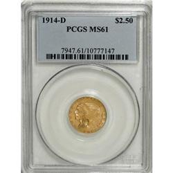1914-D $2 1/2 MS61 PCGS