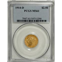 1914-D $2 1/2 MS61 PCGS