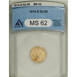 1914-D $2 1/2 MS62 ANACS