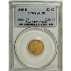 1925-D $2 1/2 AU58 PCGS