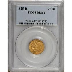 1925-D $2 1/2 MS64 PCGS