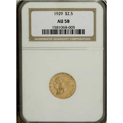 1929 $2 1/2 AU58 NGC