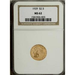 1929 $2 1/2 MS62 NGC