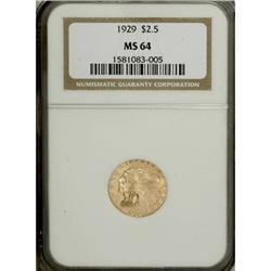 1929 $2 1/2 MS64 NGC