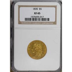 1835 $5 XF45 NGC