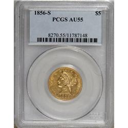 1856-S $5 AU55 PCGS