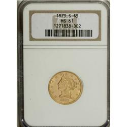 1879-S $5 MS61 NGC