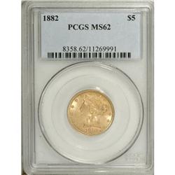 1882 $5 MS62 PCGS
