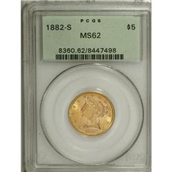 1882-S $5 MS62 PCGS