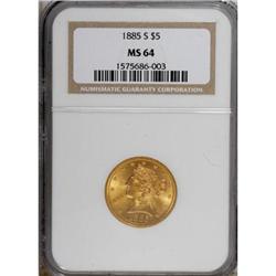 1885-S $5 MS64 NGC