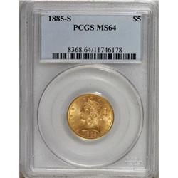 1885-S $5 MS64 PCGS