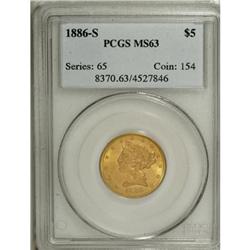 1886-S $5 MS63 PCGS