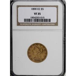 1890-CC $5 VF35 NGC