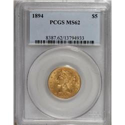 1894 $5 MS62 PCGS