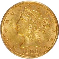 1898 $5 MS62 PCGS