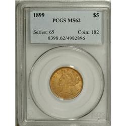 1899 $5 MS62 PCGS