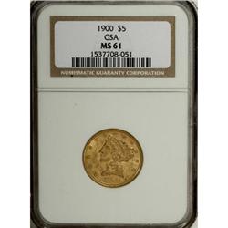 1900 $5 MS61 NGC
