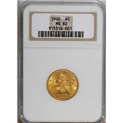 1900 $5 MS62 NGC