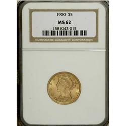 1900 $5 MS62 NGC