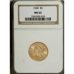 1900 $5 MS62 NGC