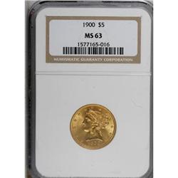 1900 $5 MS63 NGC