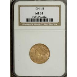 1901 $5 MS62 NGC