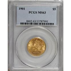 1901 $5 MS63 PCGS