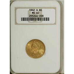 1902-S $5 MS62 NGC
