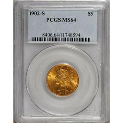 1902-S $5 MS64 PCGS