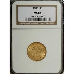 1903 $5 MS63 NGC