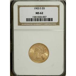 1903-S $5 MS62 NGC