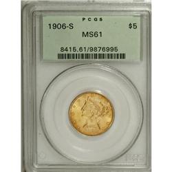 1906-S $5 MS61 PCGS