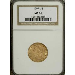 1907 $5 MS61 NGC
